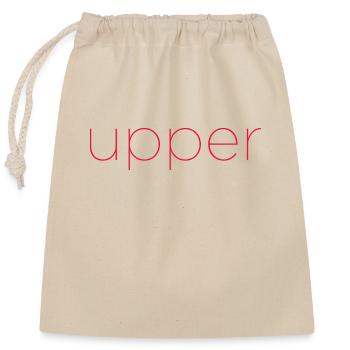 Get an upgrade to Upper - red - Closable cotton gift bag (25x30cm) - nature - Front