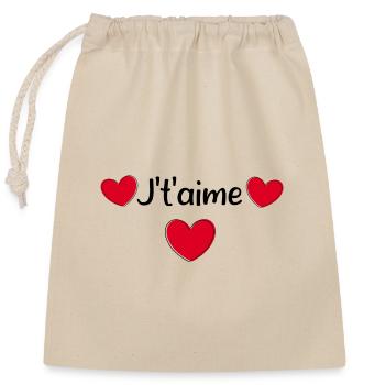 Saint-Valentin cœur rouge, st.valentin - Verschließbarer Geschenkbeutel aus Baumwolle (25x30cm) - Natur - Vorne