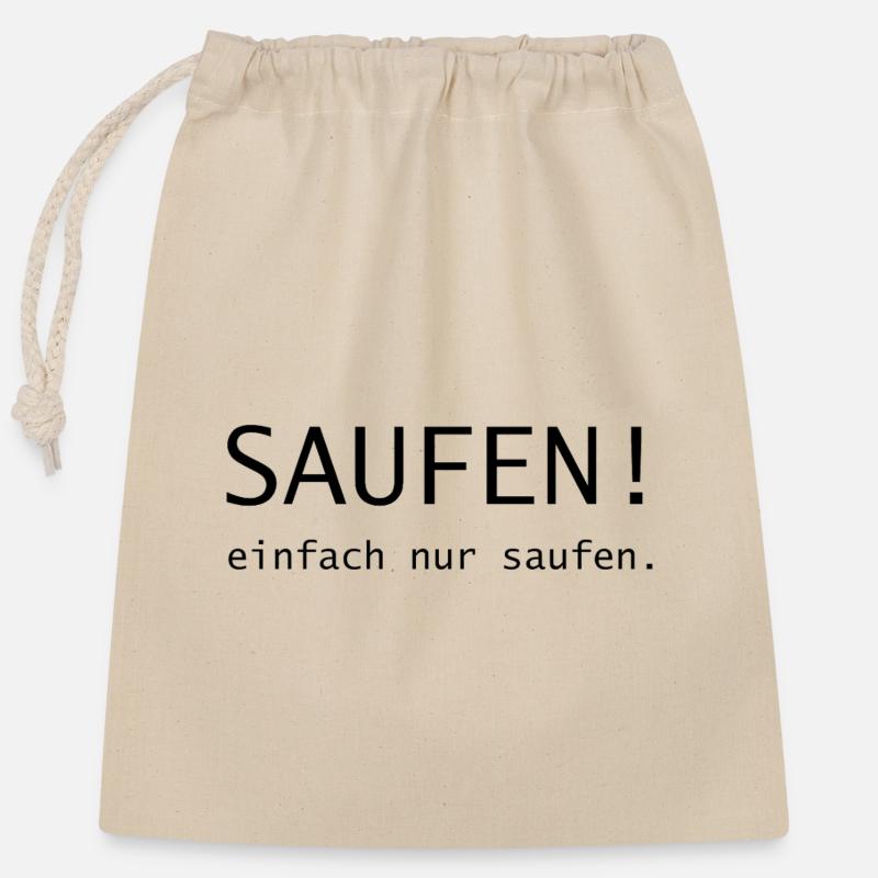 Booze! just drinking - Closable cotton gift bag (25x30cm) - nature