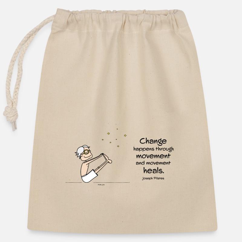 Change - Closable cotton gift bag (25x30cm) - nature