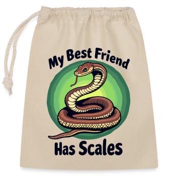Mon meilleur ami a perdu un amoureux des serpents - Sac cadeau en coton avec cordon (25 x 30 cm) - nature - Devant