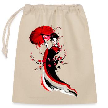 Geisha - Closable cotton gift bag (25x30cm) - nature - Front