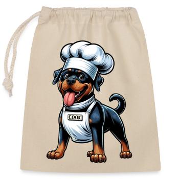 Design de chef pour chien Rottweiler - Sac cadeau en coton avec cordon (25 x 30 cm) - nature - Devant