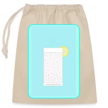 Mineral water - Closable cotton gift bag (25x30cm) - nature - Front