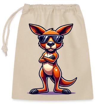 Kangaroo Comic - Closable cotton gift bag (25x30cm) - nature - Front