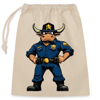 Police des taureaux - Sac cadeau en coton avec cordon (25 x 30 cm) - nature - Devant