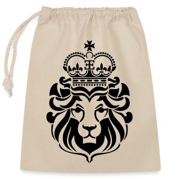 Lion of Zion Reggae Shirt - Closable cotton gift bag (25x30cm) - nature - Front