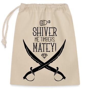 Illustration Featuring Pirate-Themed Design Swords - Closable cotton gift bag (25x30cm) - nature - Front