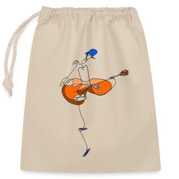 Guitarist  - Closable cotton gift bag (25x30cm) - nature - Front