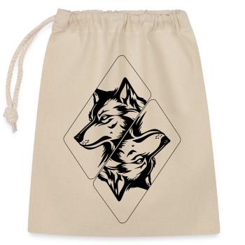 Wolf's Head - Closable cotton gift bag (25x30cm) - nature - Front