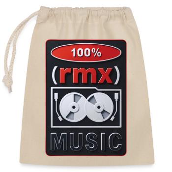 100% REMIX - sound & vision - Sac cadeau en coton avec cordon (25 x 30 cm) - nature - Devant