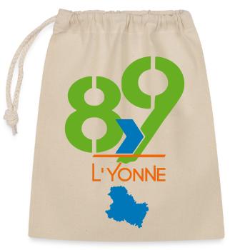 Logo 89 L'Yonne - Verschließbarer Geschenkbeutel aus Baumwolle (25x30cm) - Natur - Vorne