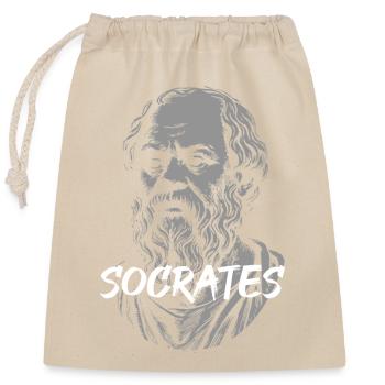 Porträt des antiken Philosophen Sokrates - Verschließbarer Geschenkbeutel aus Baumwolle (25x30cm) - Natur - Vorne