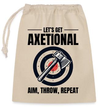 Axe axe de lancer Bullseye Aim Throw Repeat - Sac cadeau en coton avec cordon (25 x 30 cm) - nature - Devant
