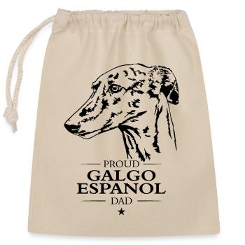Galgo Español Papa Chien Chien Lévrier Wilsigns - Sac cadeau en coton avec cordon (25 x 30 cm) - nature - Devant