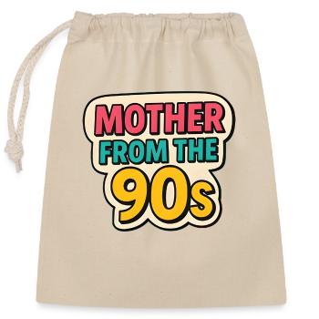 Mother from the 90s - Retro Mother's Day Graffiti - Closable cotton gift bag (25x30cm) - nature - Front