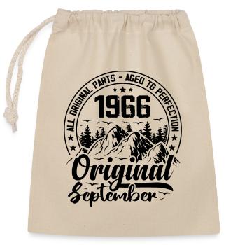 1966 September Original 58 Years Anniversary Gift - Closable cotton gift bag (25x30cm) - nature - Front