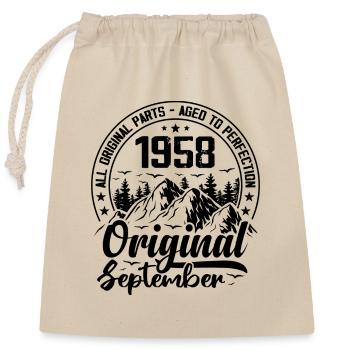 1958 septembre Original 66 Ans cadeau Anniversaire - Sac cadeau en coton avec cordon (25 x 30 cm) - nature - Devant