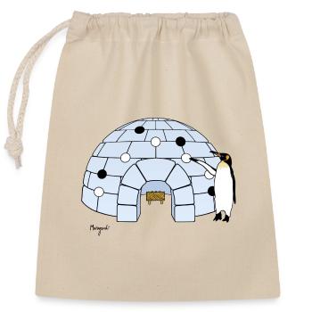 Iglo Go - Closable cotton gift bag (25x30cm) - nature - Front