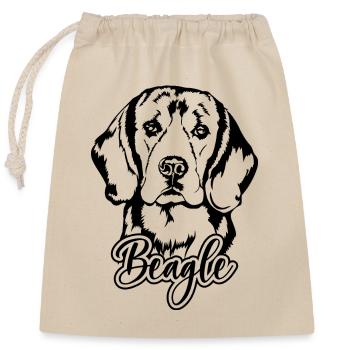 BEAGLE Hundeportrait Hund Hunde Wilsigns Jagdhund - Verschließbarer Geschenkbeutel aus Baumwolle (25x30cm) - Natur - Vorne