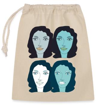 dame art pop - Sac cadeau en coton avec cordon (25 x 30 cm) - nature - Devant