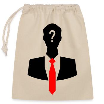 Unbekannte Person mit Krawatte und Jacket - Verschließbarer Geschenkbeutel aus Baumwolle (25x30cm) - Natur - Vorne