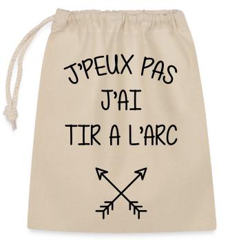 Tir A l'arc / Archer / Archère / Flèche / Sport - Sac cadeau en coton avec cordon (25 x 30 cm) - nature - Devant