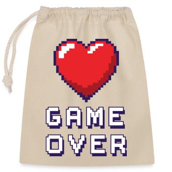 Game Over violet - Sac cadeau en coton avec cordon (25 x 30 cm) - nature - Devant
