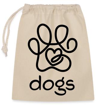 I love dogs - Verschließbarer Geschenkbeutel aus Baumwolle (25x30cm) - Natur - Vorne