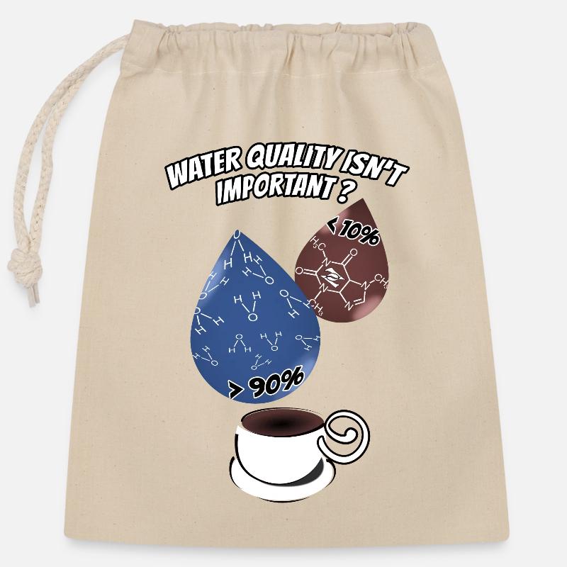 water quality coffee - Sac cadeau en coton avec cordon (25 x 30 cm) - nature