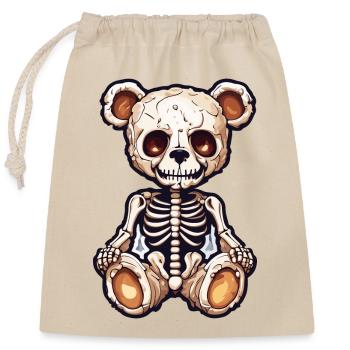 Teddybär / Kuscheltier / Stofftier / Geschenkidee - Verschließbarer Geschenkbeutel aus Baumwolle (25x30cm) - Natur - Vorne