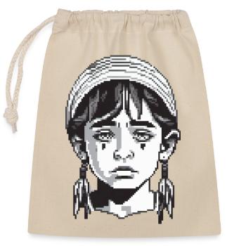 Crying Kid - Closable cotton gift bag (25x30cm) - nature - Front