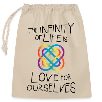 INFINITY No.2 - Verschließbarer Geschenkbeutel aus Baumwolle (25x30cm) - Natur - Vorne