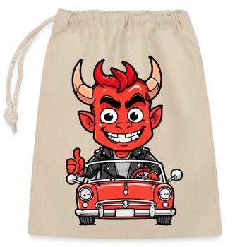 Red Devil - Closable cotton gift bag (25x30cm) - nature - Front