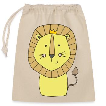 Lion - Closable cotton gift bag (25x30cm) - nature - Front