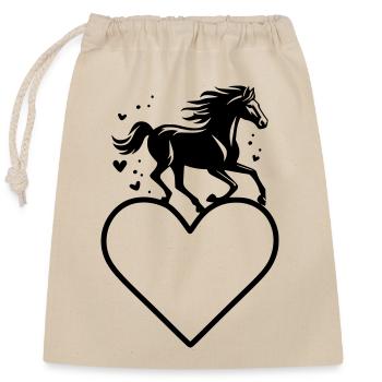 Horse Frame - Closable cotton gift bag (25x30cm) - nature - Front