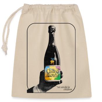 Chilled Auntie Pop-Art Bottle - Verschließbarer Geschenkbeutel aus Baumwolle (25x30cm) - Natur - Vorne