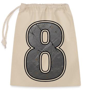 Weathered Eight Metal Texture - Closable cotton gift bag (25x30cm) - nature - Front