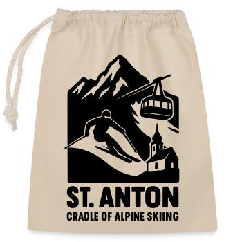 st anton ski fahren - Verschließbarer Geschenkbeutel aus Baumwolle (25x30cm) - Natur - Vorne