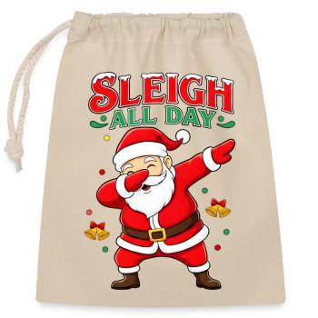 Sled Power Santa Dab - Closable cotton gift bag (25x30cm) - nature - Front