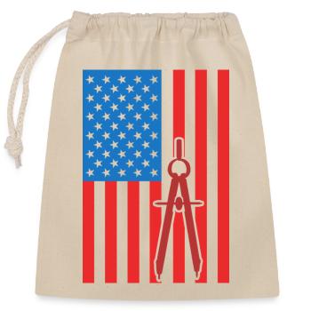 4th of July USA Architecture - Closable cotton gift bag (25x30cm) - nature - Front