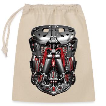 CYBORG ARMOR – Geek & Science-Fiction - Verschließbarer Geschenkbeutel aus Baumwolle (25x30cm) - Natur - Vorne