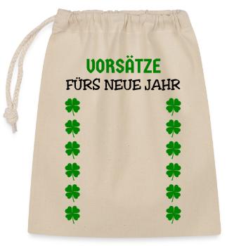 Résolutions du Nouvel An du Réveillon du Nouvel An - Sac cadeau en coton avec cordon (25 x 30 cm) - nature - Devant
