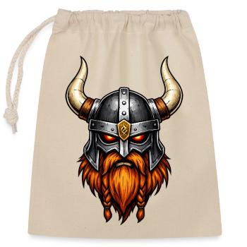 Viking Warrior Helmet - Closable cotton gift bag (25x30cm) - nature - Front