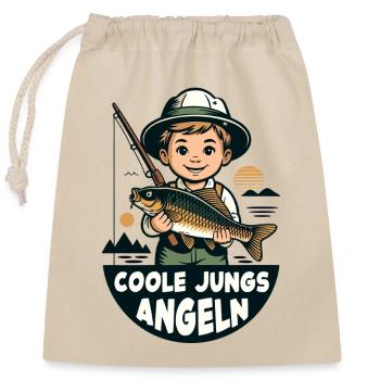 Cool Guys Fishing - Closable cotton gift bag (25x30cm) - nature - Front