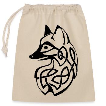 Renard celtique noir - Sac cadeau en coton avec cordon (25 x 30 cm) - nature - Devant