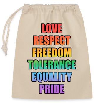 Gay Pride Rainbow Flag Meaning - Closable cotton gift bag (25x30cm) - nature - Front