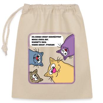 Chats le matin - Sac cadeau en coton avec cordon (25 x 30 cm) - nature - Devant
