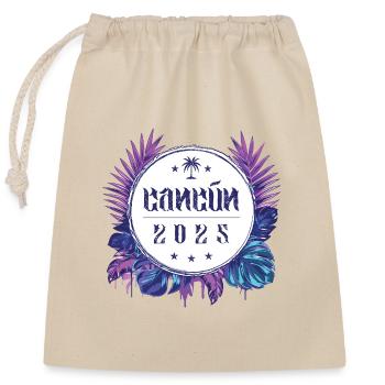 Cancun 2025 - Verschließbarer Geschenkbeutel aus Baumwolle (25x30cm) - Natur - Vorne
