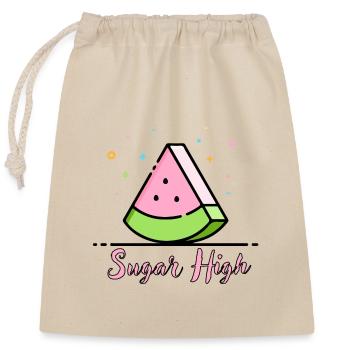 Pastèque, Sucre Élevé - Sac cadeau en coton avec cordon (25 x 30 cm) - nature - Devant